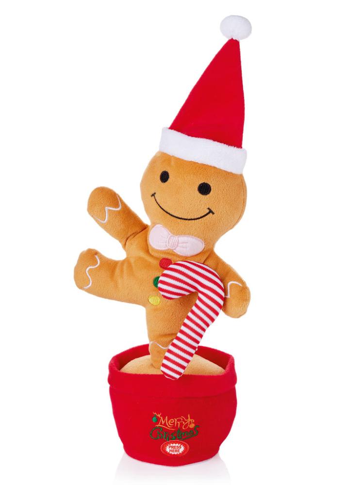 Animated Decorations | 30cm B/O Dancing Talkback Gingerbread Man with Music Animated Decorations Animated Decorations