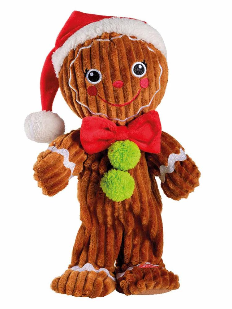 Animated Decorations | 34cm Animated Gingerbread Man with Christmas Hat – (Song "We Wish You a Yummy Christmas") Animated Decorations Animated Decorations