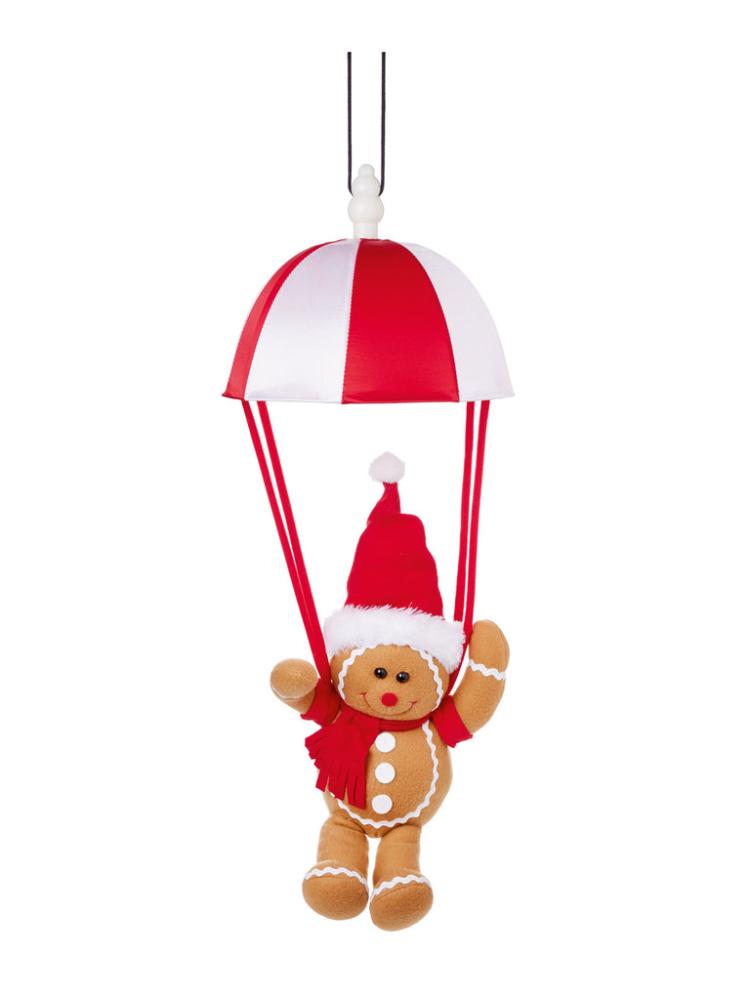 Animated Decorations | 37cm B/O Musical Kicking Leg Parachute Gingerbread Man Animated Decorations Animated Decorations