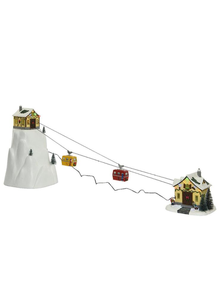 Animated Decorations | H.53cm Animated Cable Car Scenery with LEDs Animated Decorations Animated Decorations