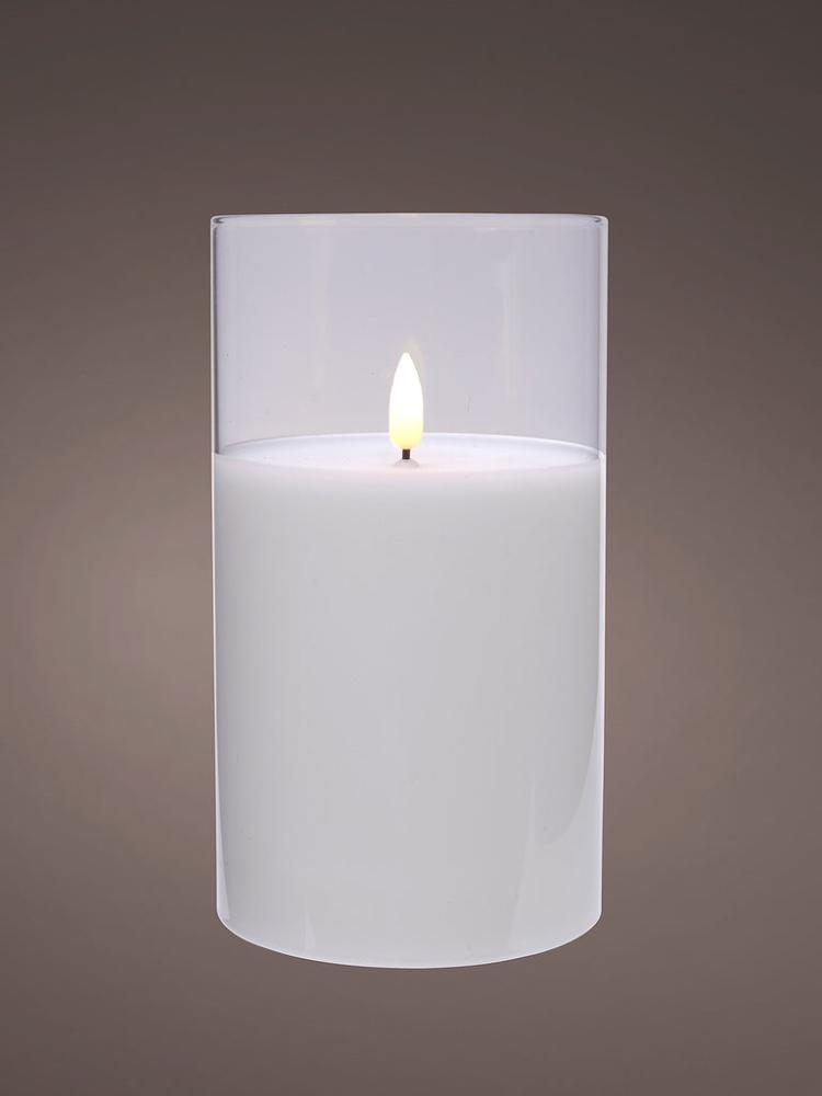 Battery Operated Candles | B/O LED Wick Candle Glass Cylinder – Clear Battery Operated Candles Battery Operated Candles