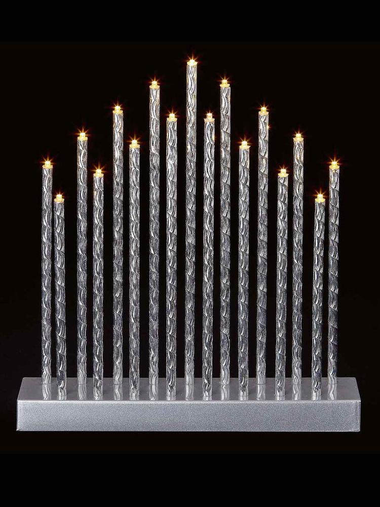 Christmas Candlebridges | 29cm B/O 17L Aluminium Candlebridge with Warm White LEDs Christmas Candlebridges Christmas Candlebridges