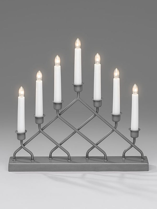 Christmas Candlebridges | 7 Bulb Metal Candlestick – Grey Christmas Candlebridges Christmas Candlebridges