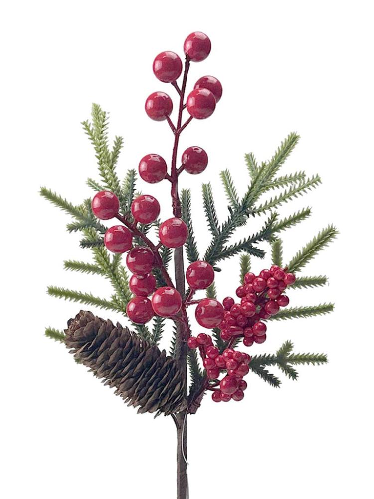 Christmas Floristry | 35cm Red Frosty Berry Pick Christmas Floristry Christmas Floristry