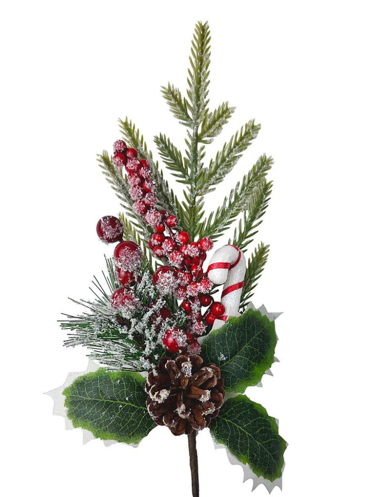 Christmas Floristry | 36cm Candy Snow Berry Pick Christmas Floristry Christmas Floristry