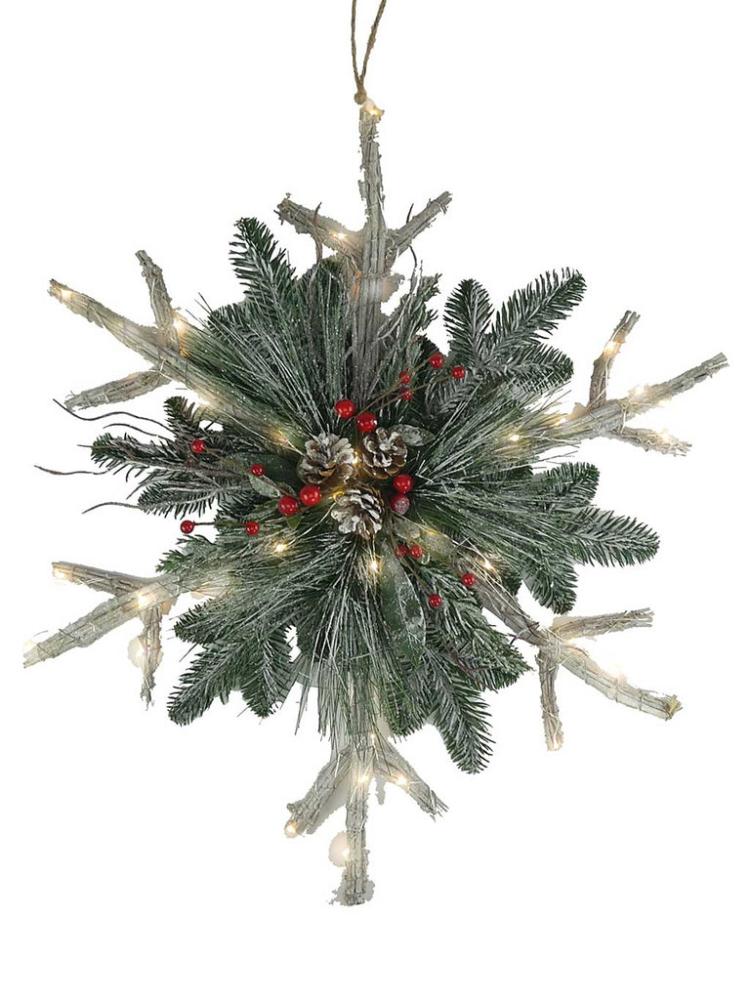 Christmas Floristry | 60cm Battery Operated LED Rustic Snowflake Christmas Floristry Christmas Floristry