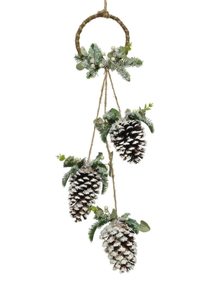 Christmas Floristry | 61cm Pinecone Hanger with Leaves & Berries Christmas Floristry Christmas Floristry