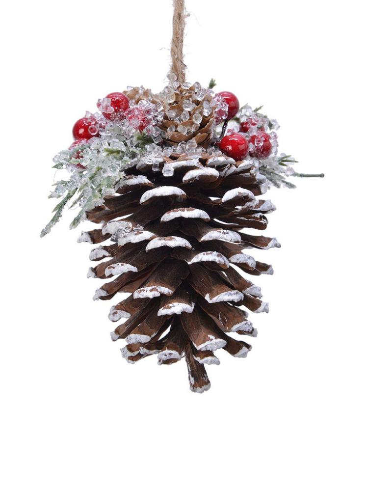 Christmas Floristry | 7cm Pinecone Hanger With Berries Christmas Floristry Christmas Floristry