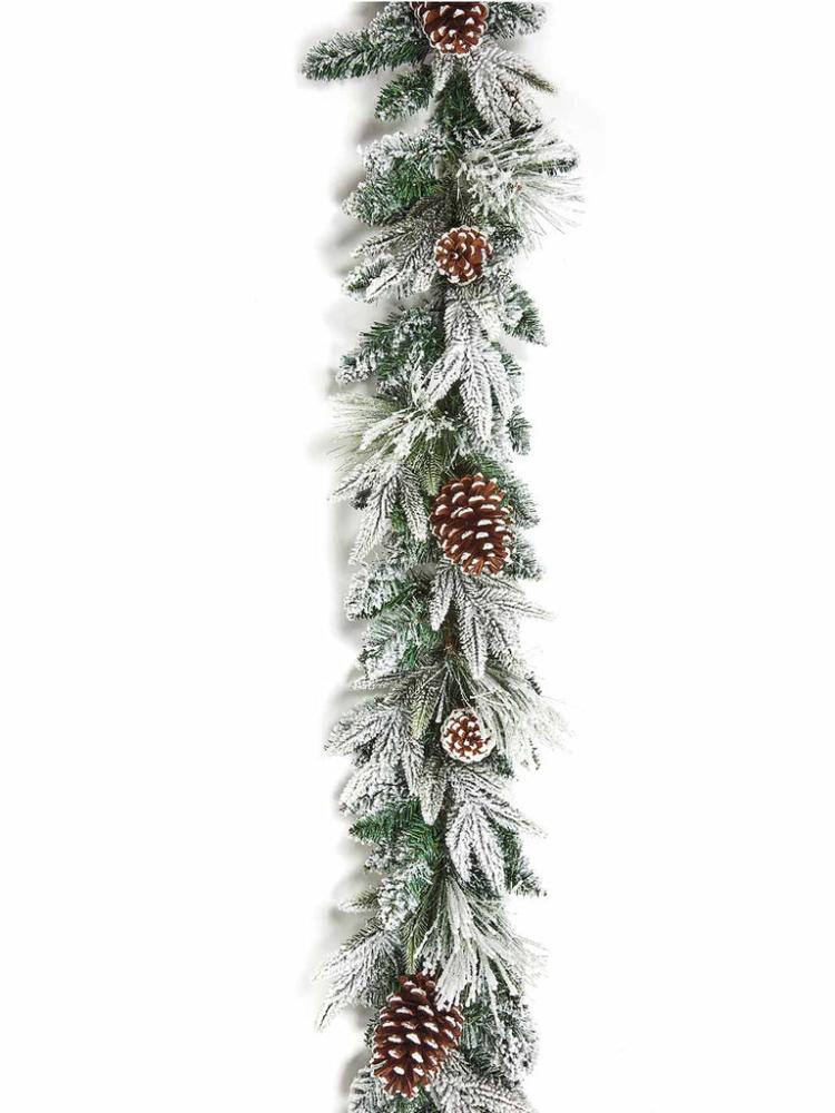 Christmas Garlands | 1.8M Flocked Garland with Cones Christmas Garlands Christmas Garlands