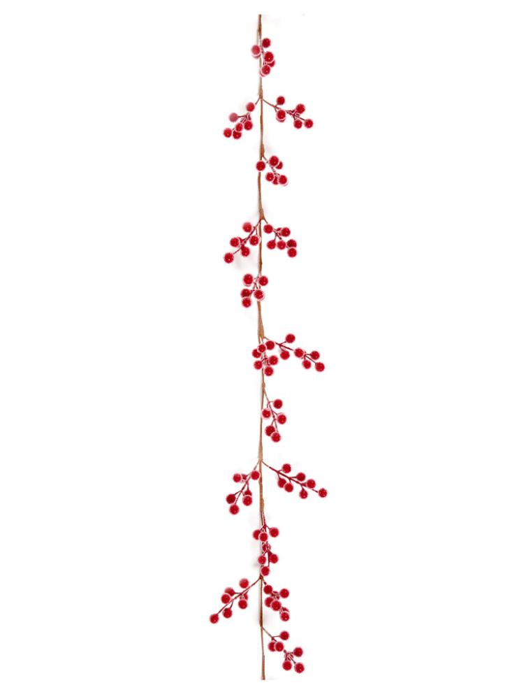 Christmas Garlands | 1.8M Frosted Red Berry Garland Christmas Garlands Christmas Garlands