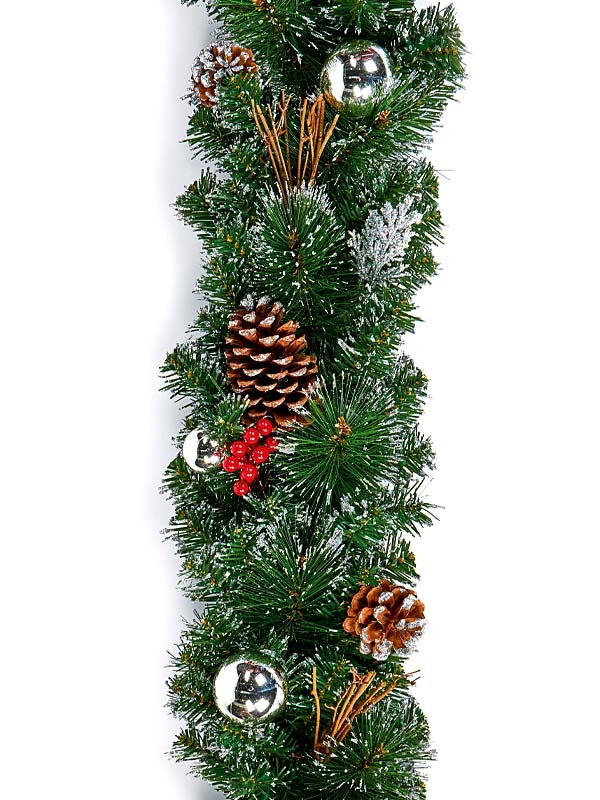 Christmas Garlands | 1.8M Silver Dressed Garland Christmas Garlands Christmas Garlands