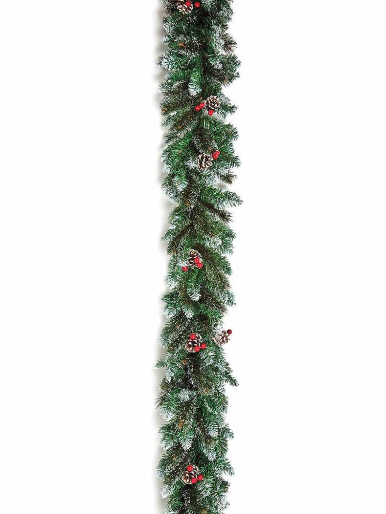 Christmas Garlands | 1.8M Snowtipped Garland Cones & Berries Christmas Garlands Christmas Garlands