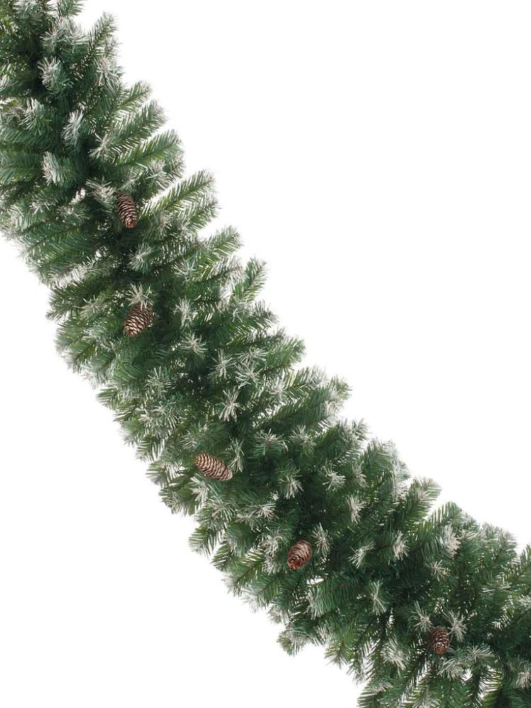 Christmas Garlands | 270cm (9ft) Luxury Frosted Garland With Cones Christmas Garlands Christmas Garlands