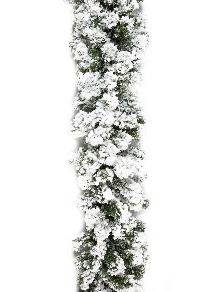 Christmas Garlands | 9ft (2.7M) Snow Garland with Glitter PVC Flocked Glitter Finish Christmas Garlands Christmas Garlands