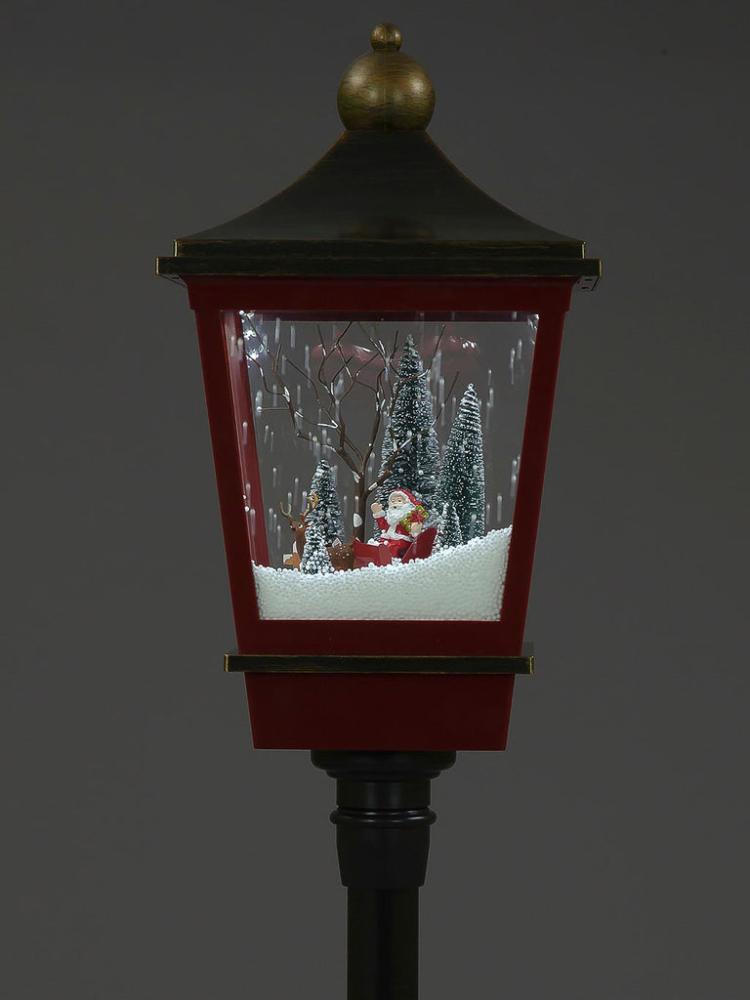 Christmas Lanterns | 184cm Street Lamp Red with Santa Scene Christmas Lanterns Christmas Lanterns