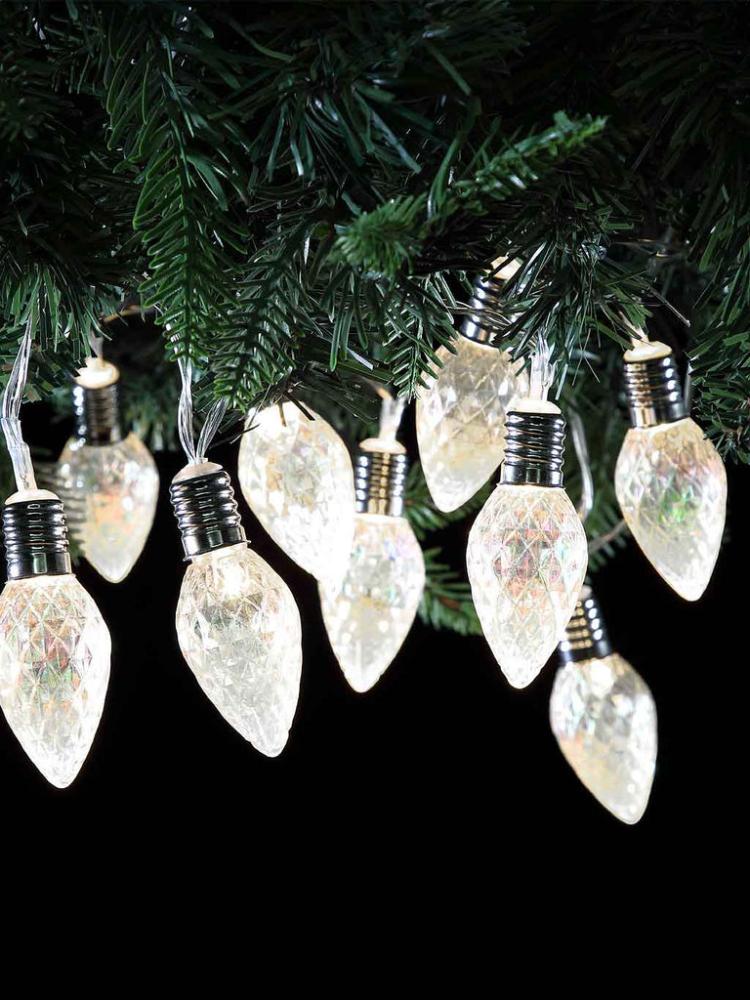 Christmas Lighting Accessories | 10 Faceted Cone Lights Iridescent – Battery Operated Christmas Lighting Accessories Christmas Lighting Accessories