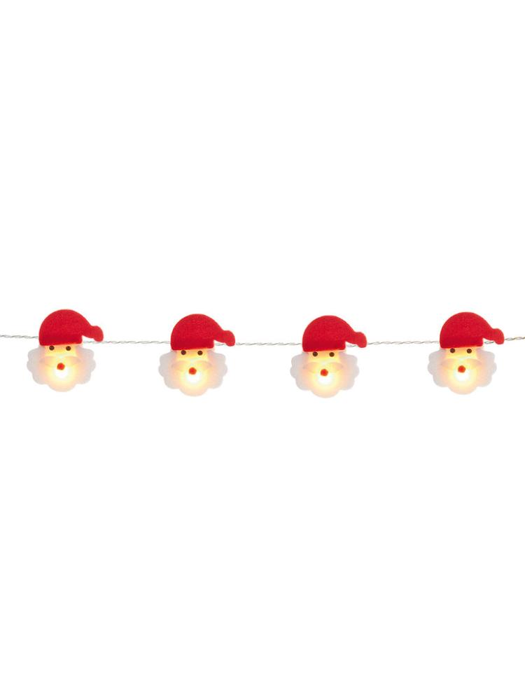 Christmas Lighting Accessories | 10pc Felt Character Light String with Warm White LEDs Battery Operated Lights Battery Operated Lights