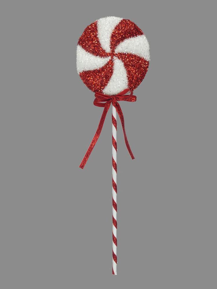 Christmas Picks and Stems | 15 x 48cm Tinsel Swirl Lolly Christmas Picks & Stems Christmas Picks & Stems