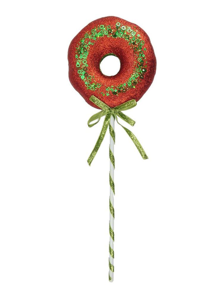 Christmas Picks and Stems | 16 x 52cm Glitter Donut Lolly Christmas Picks & Stems Christmas Picks & Stems