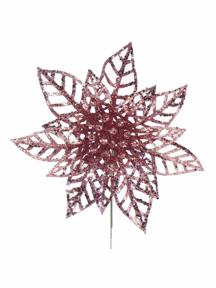 Christmas Picks and Stems | 17cm Glitter Flower Pick Christmas Picks & Stems Christmas Picks & Stems