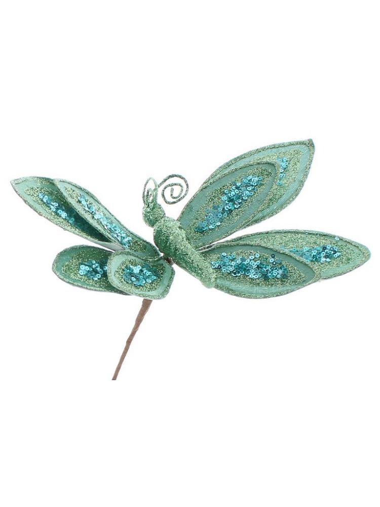 Christmas Picks and Stems | 26cm Glitter Butterfly Stem Christmas Picks & Stems Christmas Picks & Stems