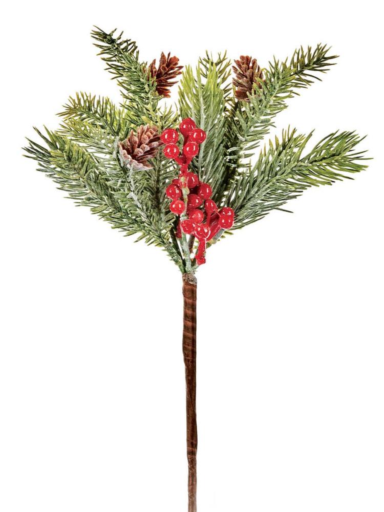 Christmas Picks and Stems | 32cm PE Cone & Berry Pick Christmas Picks & Stems Christmas Picks & Stems