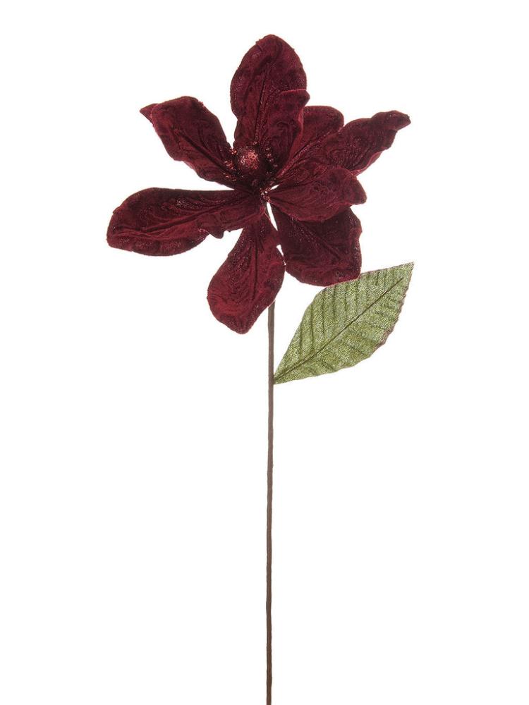 Christmas Picks and Stems | 50cm Velvet Magnolia Stem Christmas Picks & Stems Christmas Picks & Stems