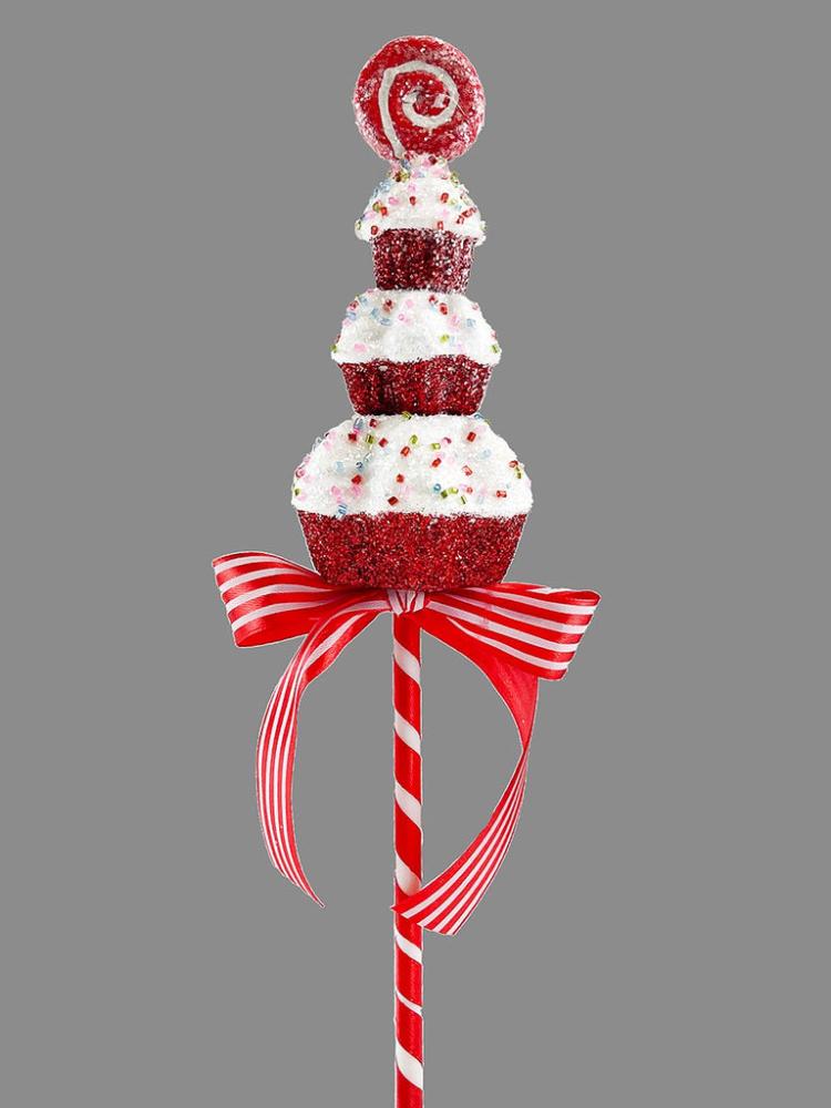 Christmas Picks and Stems | 7 x 34cm Cupcake Pick – Red Christmas Picks & Stems Christmas Picks & Stems