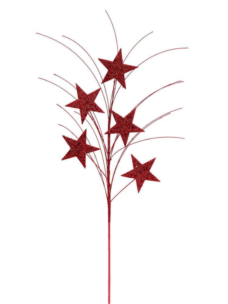 Christmas Picks and Stems | 75cm Glitter Star Spray Christmas Picks & Stems Christmas Picks & Stems