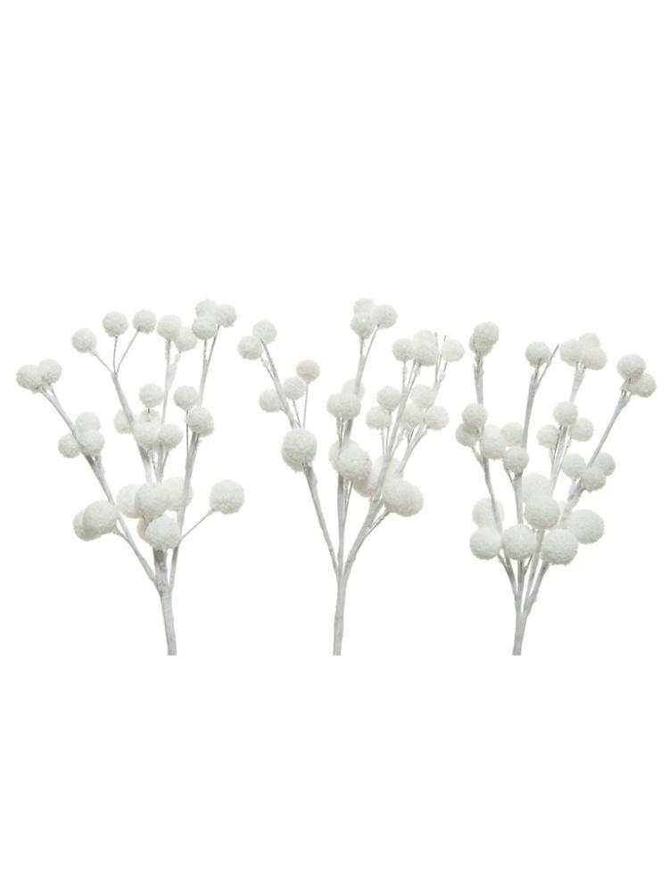 Christmas Picks and Stems | Pk 3 x 15cm Snow Berry Bunch – White Christmas Picks & Stems Christmas Picks & Stems