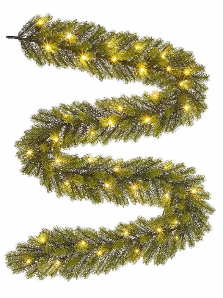 Christmas Pre-Lit Garlands | 2.7M (9ft) B/O Nigata Garland with 40 Warm White LEDS Christmas Pre-Lit Garlands Christmas Pre-Lit Garlands