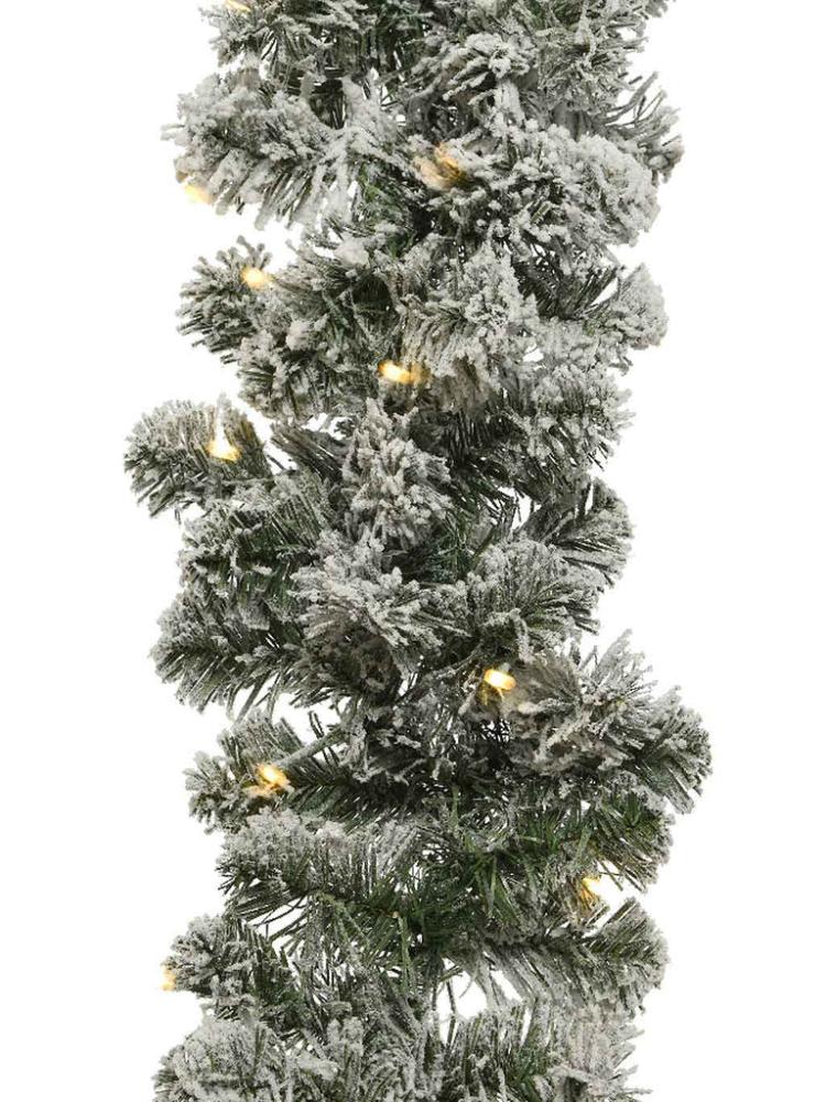 Christmas Pre-Lit Garlands | 2.7M (9ft) Snowy Imperial Garland with 50 LEDs – Battery Operated Christmas Pre-Lit Garlands Christmas Pre-Lit Garlands