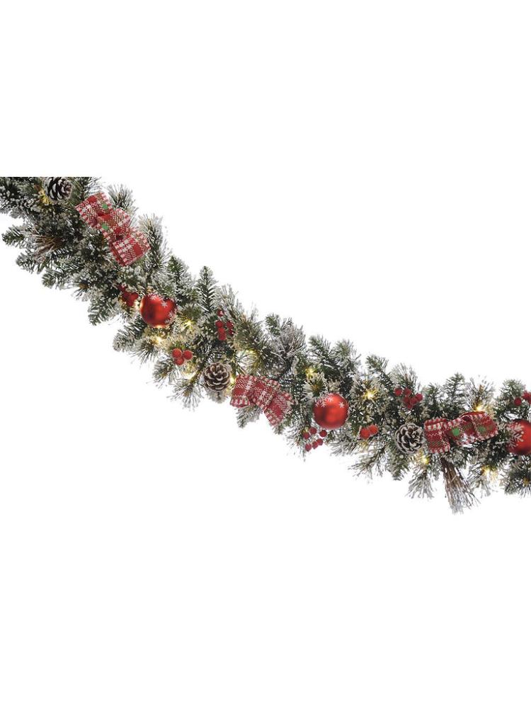 Christmas Pre-Lit Garlands | 2.7M B/O Pre-Lit Tartan Ribbon Garland Christmas Pre-Lit Garlands Christmas Pre-Lit Garlands