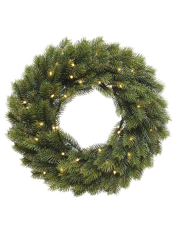 Christmas Pre-Lit Wreaths | 40cm PE Pre-Lit Battery Operated Outdoor Wreath – Warm White Christmas Pre-Lit Wreaths Christmas Pre-Lit Wreaths