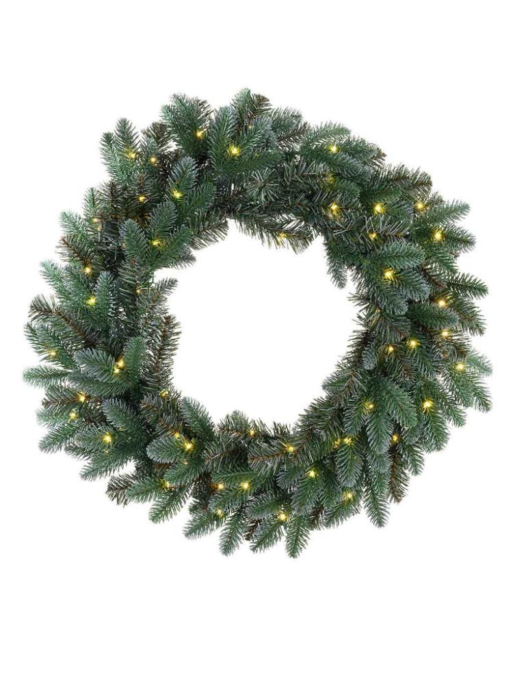 Christmas Pre-Lit Wreaths | 60cm Trondheim Wreath with 60 Battery Operated Micro LEDs Christmas Pre-Lit Wreaths Christmas Pre-Lit Wreaths