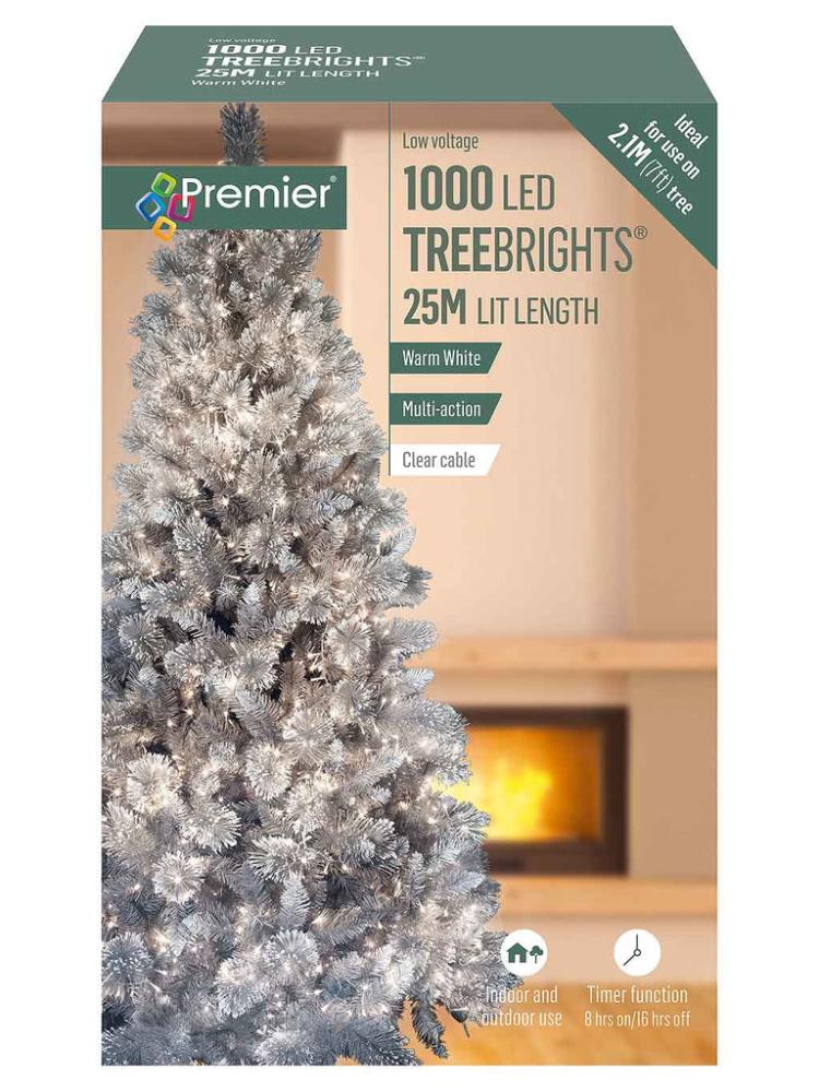 Christmas Tree Lights | 1000 Multi-action LED Treebrights with Timer & Clear Cable Christmas Tree Lights Christmas Tree Lights