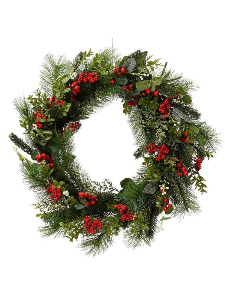 Christmas Wreaths | 60cm Classic Eucalyptus Wreath with Red Berries Christmas Wreaths Christmas Wreaths