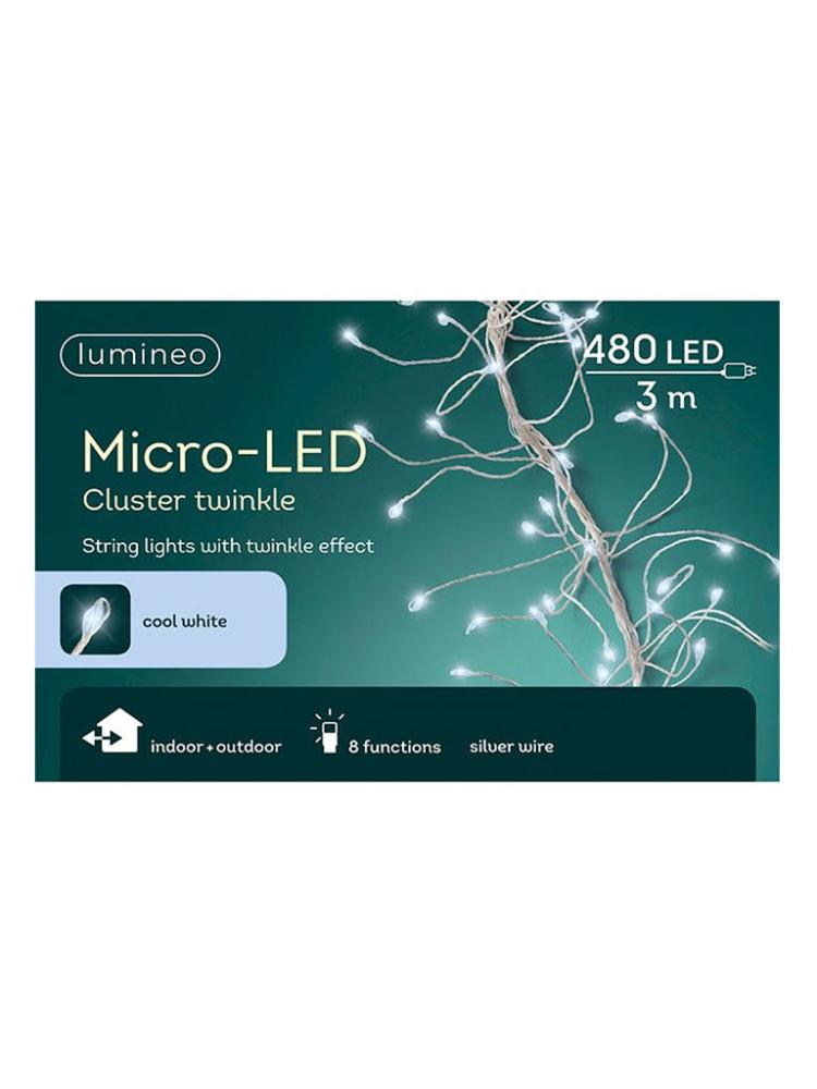 Cluster Lights | 480 Micro LED Twinkle Cluster Lights with Silver Wire Cluster Lights Cluster Lights