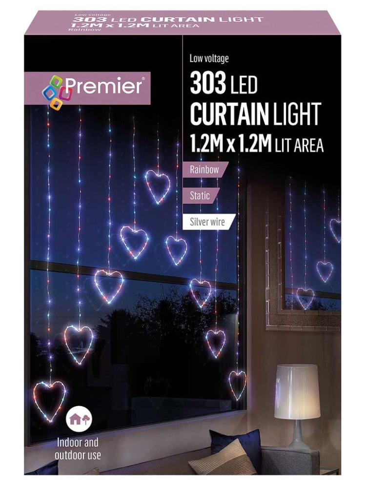 Curtain / Window Lights | 1.2 x 1.2M Pin Wire Heart Shape V Curtain Curtain / Window Lights Curtain / Window Lights