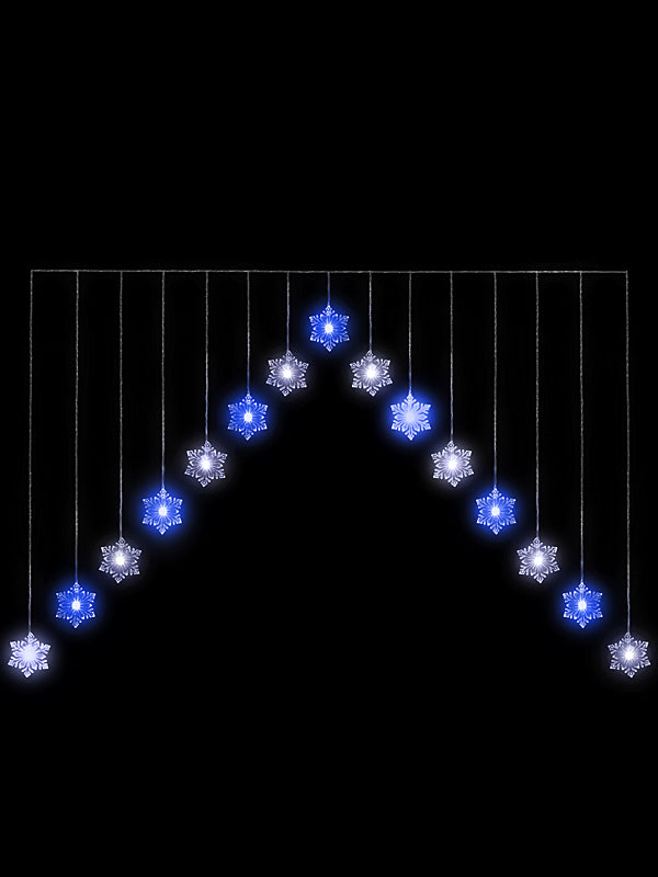 Curtain / Window Lights | 1.2M LED Snowflake ‘V’ Christmas Curtain Light – Blue & White Curtain / Window Lights Curtain / Window Lights