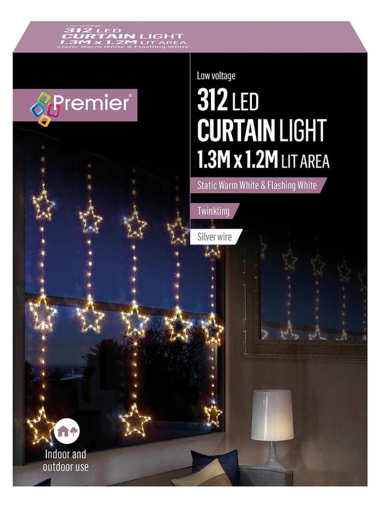 Curtain / Window Lights | 1.2×1.3M Star Pin Wire Twinkling Curtain Curtain / Window Lights Curtain / Window Lights