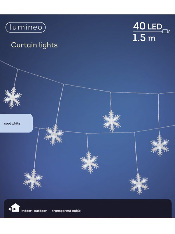 Curtain / Window Lights | 40 LED Acrylic Snowflake String Light – White Curtain / Window Lights Curtain / Window Lights