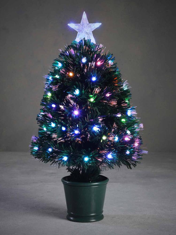 Fibre Optic Christmas Trees | Abbey Fibre Optic Tree with Multi LEDs Artificial Christmas Trees Fibre Optic Christmas Trees