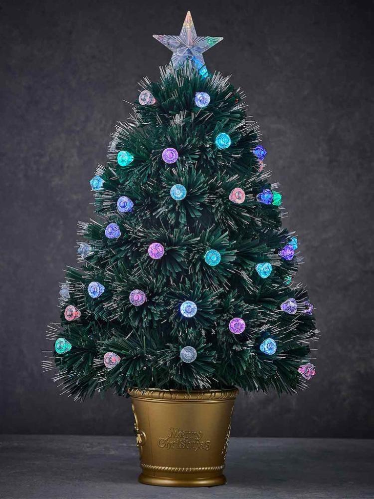 Fibre Optic Christmas Trees | Genova Fibre Optic Tree with Flashing LEDs – Multicolour Artificial Christmas Trees Fibre Optic Christmas Trees