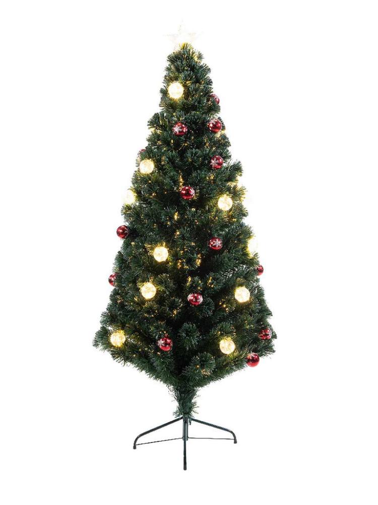 Fibre Optic Christmas Trees | Londen Fibre Optic Tree with Baubles – Warm White LEDs Artificial Christmas Trees Fibre Optic Christmas Trees