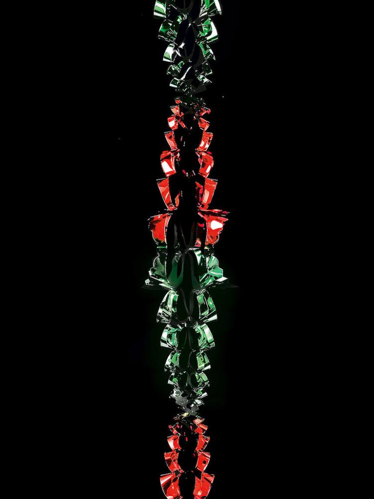 Foil Decorations | 2.7M x 20cm 6 Section Christmas Foil Garland – Red & Green Christmas Decorations Foil Decorations