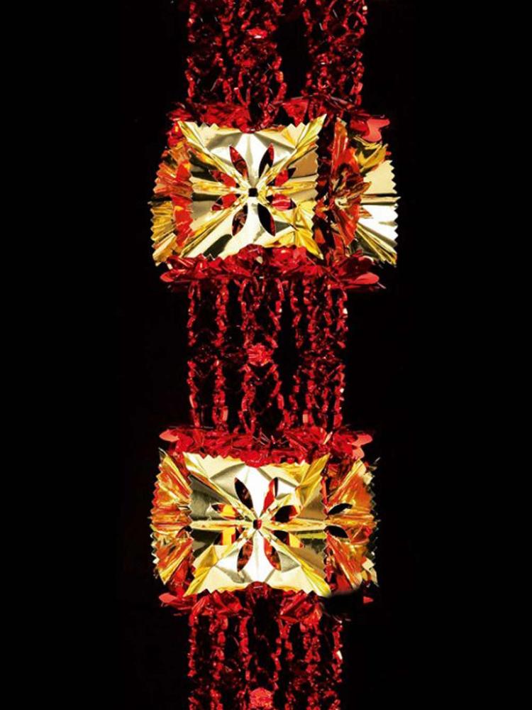 Foil Decorations | 2.7M x 33cm Christmas Foil Garland – Red & Gold Christmas Decorations Foil Decorations