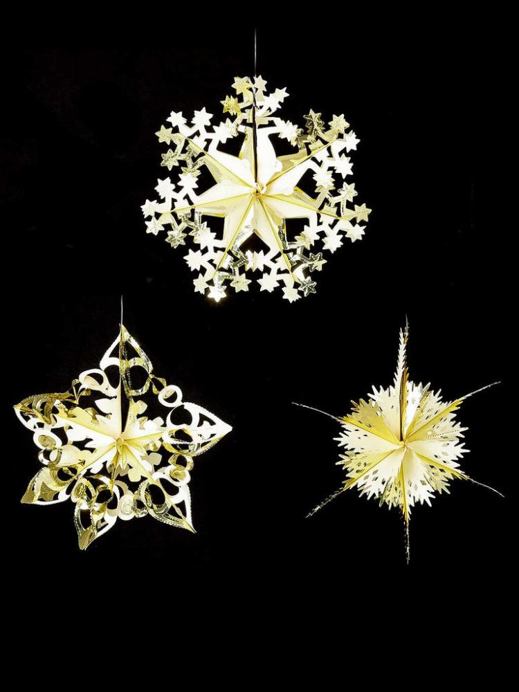 Foil Decorations | 40cm Foil Starburst Christmas Decoration – Gold-Ivory Christmas Decorations Foil Decorations