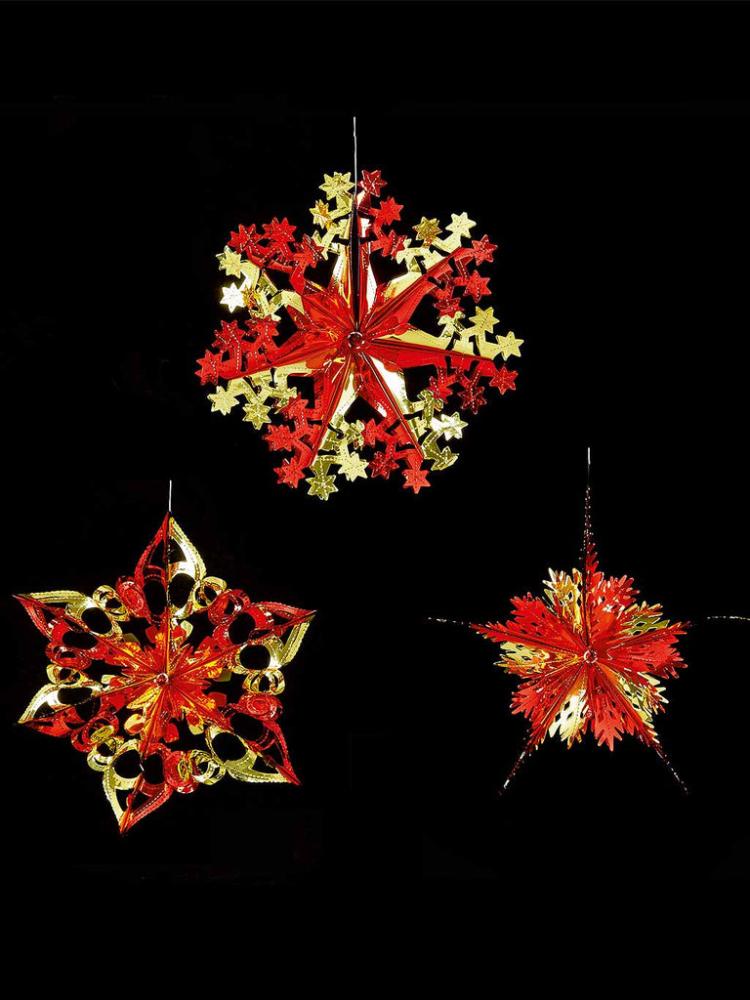 Foil Decorations | 40cm Foil Starburst Christmas Decoration – Red & Gold Christmas Decorations Foil Decorations