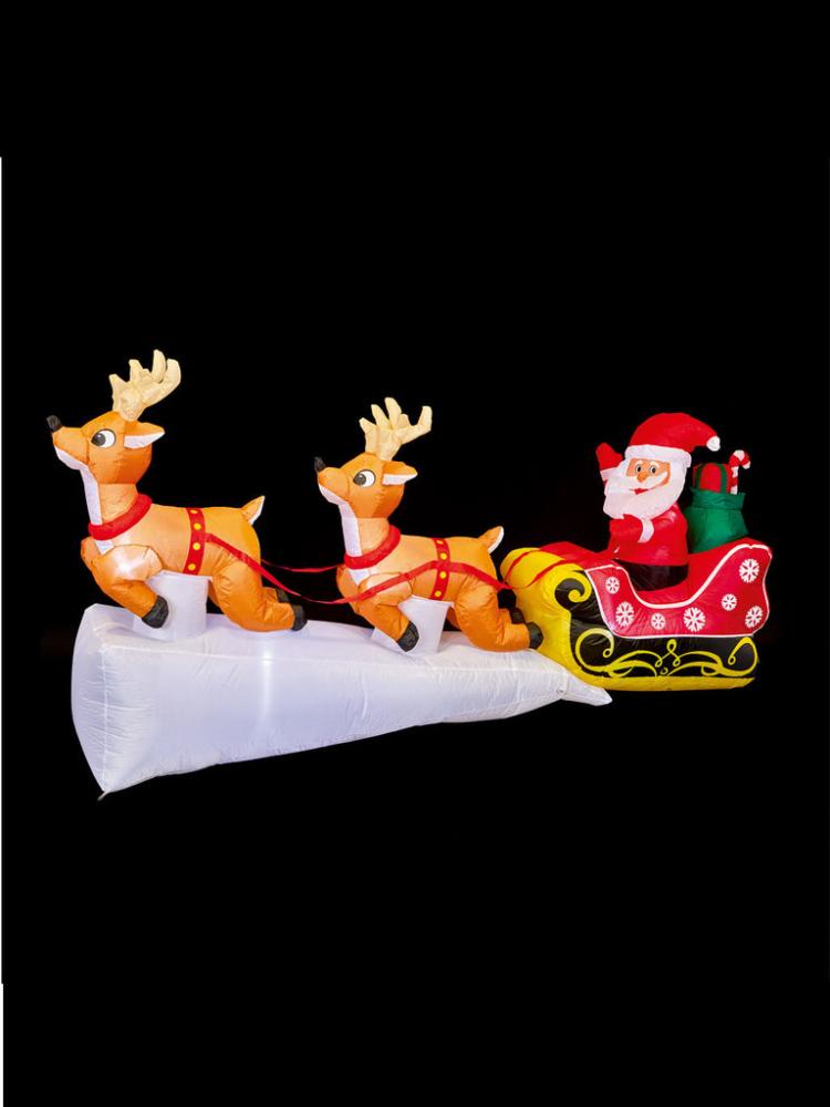 Inflatable Christmas Figures | 2.4M Inflatable Santa Sleigh Inflatable Christmas Figures Inflatable Christmas Figures